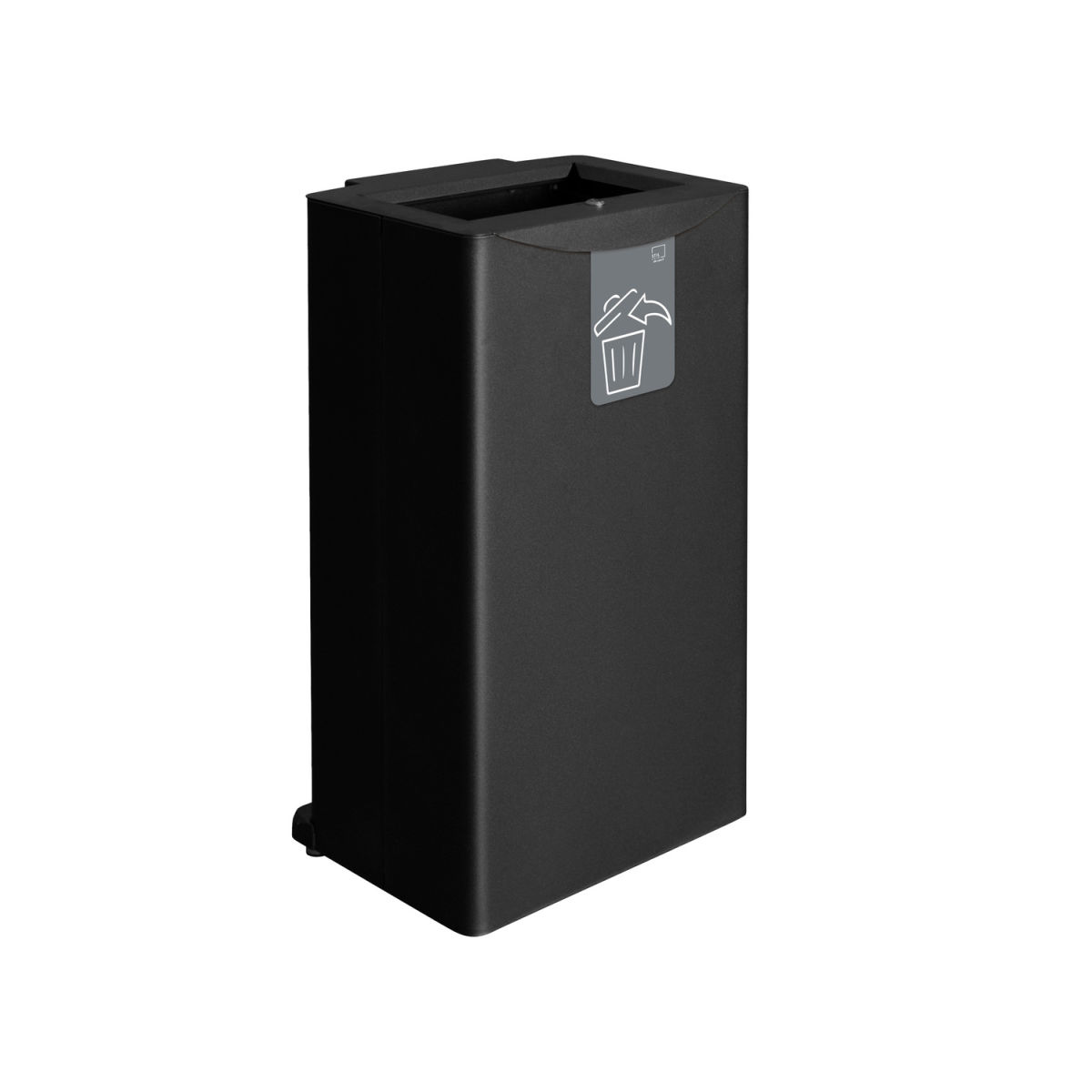 STIL CASA Stil Casa Abfallsammelbehälter, Stahl lackiert, 44,5x35xh. 84 cm, Frontöffnung, Magnetpiktogramm, 90 Liter, schwarz. 3 l, 44.5x35x87.5 cm (LxBxH); schwarz