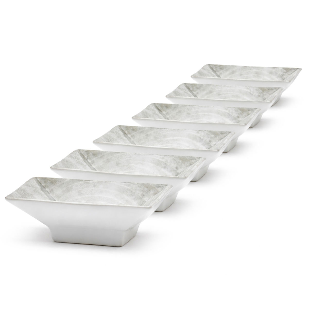 van Well Schale Korfu; 150 ml, 11.5x11.5x11.5x3.5 cm (LxBxØxH); grau; quadratisch; 6 Stück / Pack