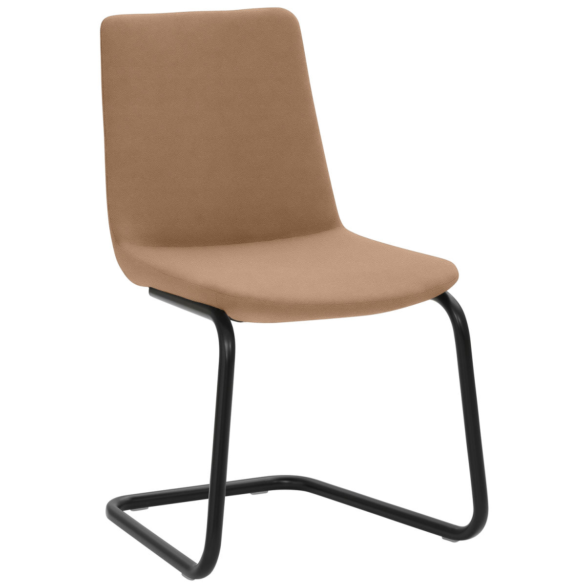 Mayer Sitzmöbel Freischwinger Stuhl Mikrofaser-Stoff 53x54x87 cm (BxTxH); Sitz hellbraun, Gestell schwarz