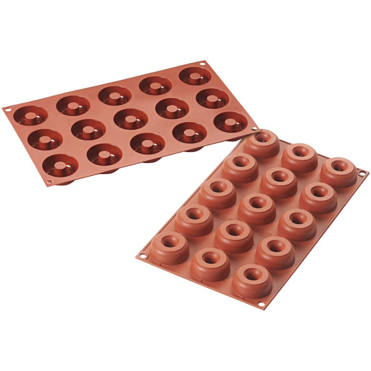 Schneider Silikonbackform Donuts Mini 22 ml, 30x17.5x4.5x1.8 cm (LxBxØxH); rot
