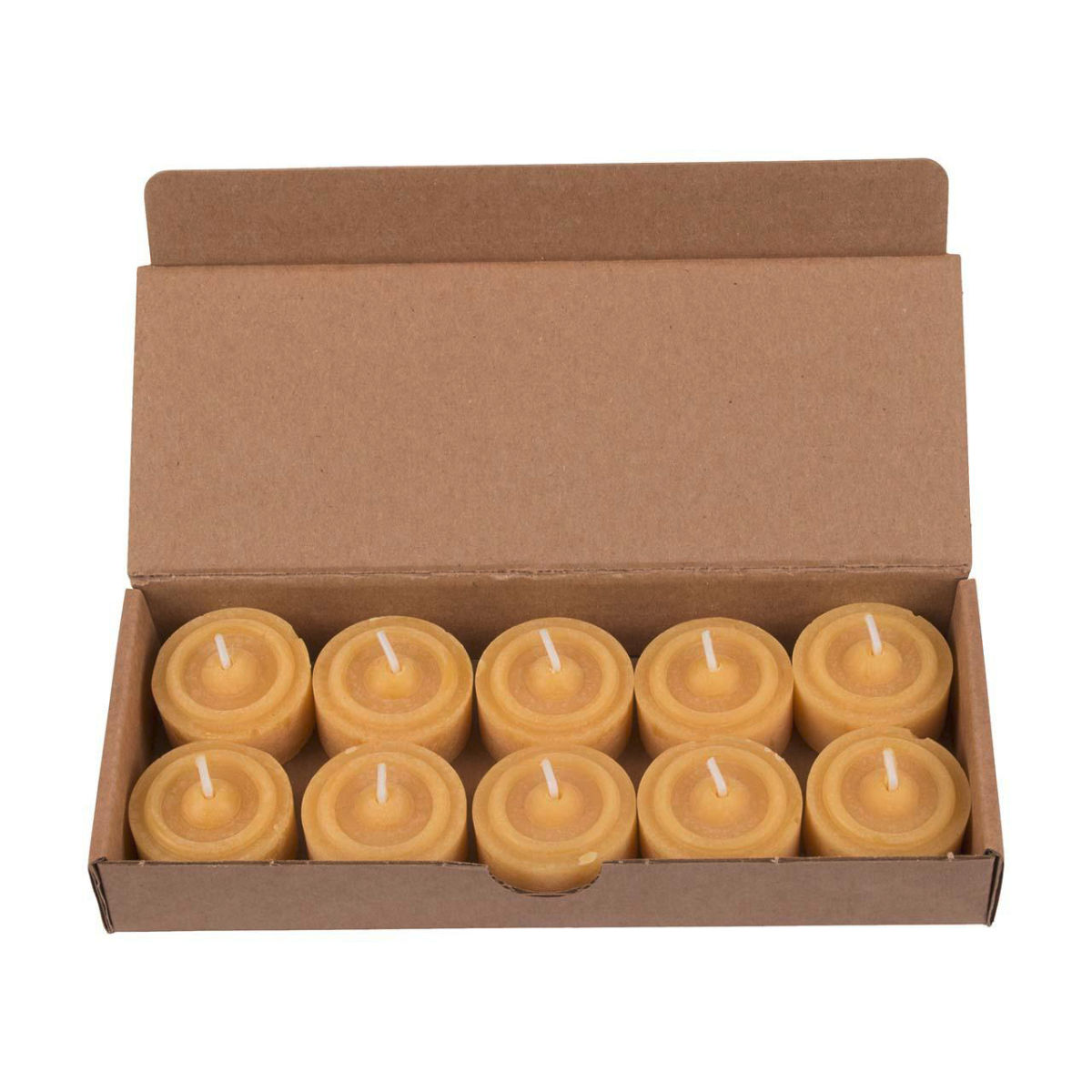 memo 10er Set Teelichter aus Bienenwachs; 3.5x2 cm (ØxH); gelb; 10 Stück / Pack