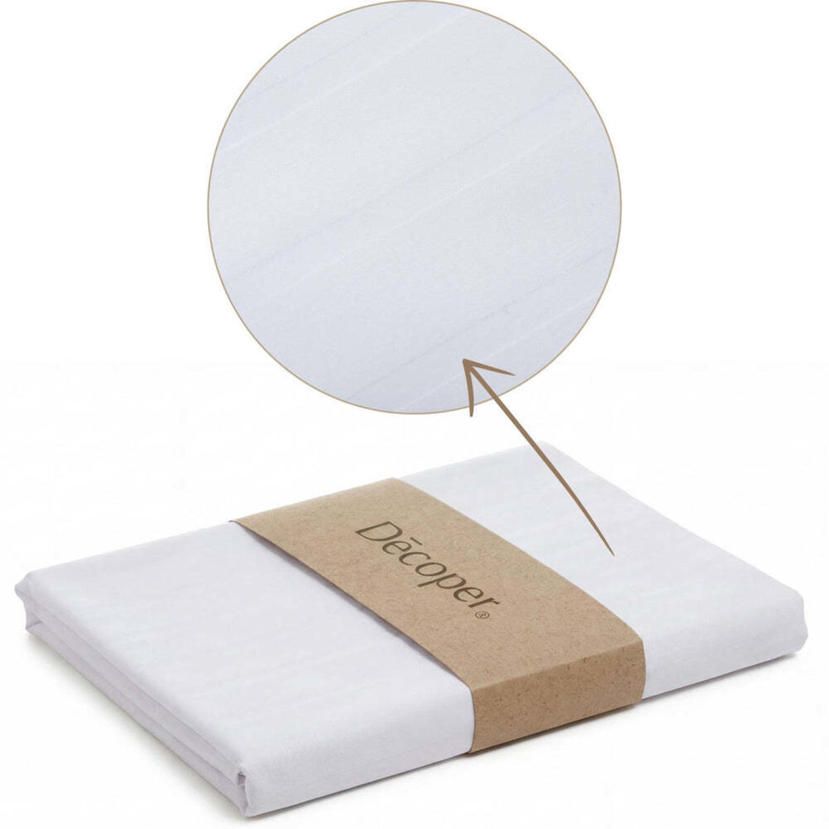 Decoper Streifsatin Bettwäsche Set; 135x200 cm (BxL), 80x80 cm (LxB); weiß