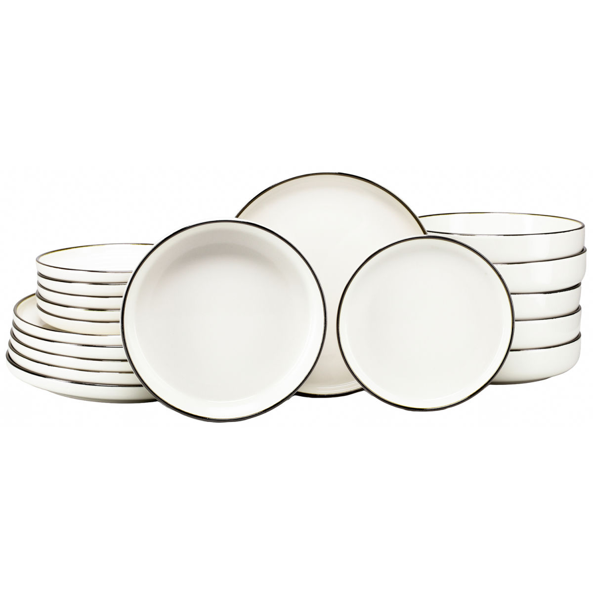 Nordic Festive - Set di piatti 18 pezzi CreaTable; bianco crema