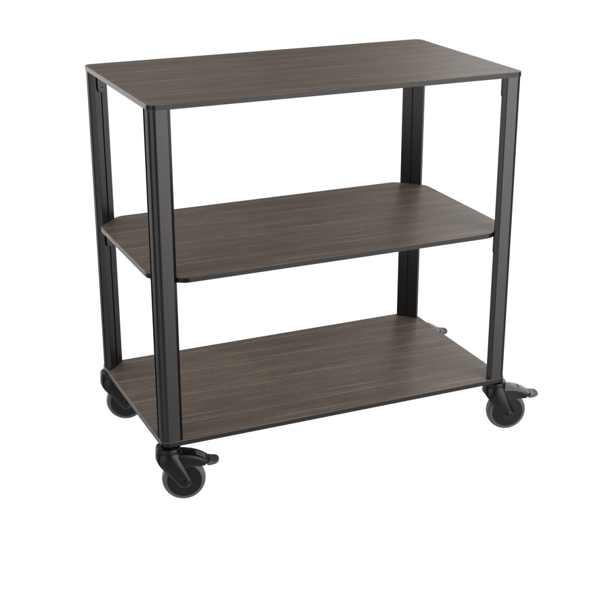 QUATRO Eleganter Servierwagen mit 3 Ebenen Holz, erweiterbar mit vielen Accessoires 90x51x92 cm (BxTxH); walnuss