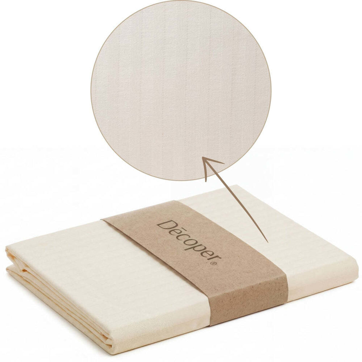 Decoper Streifsatin Bettwäsche Set; 135x200 cm (BxL), 60x80 cm (LxB); sekt