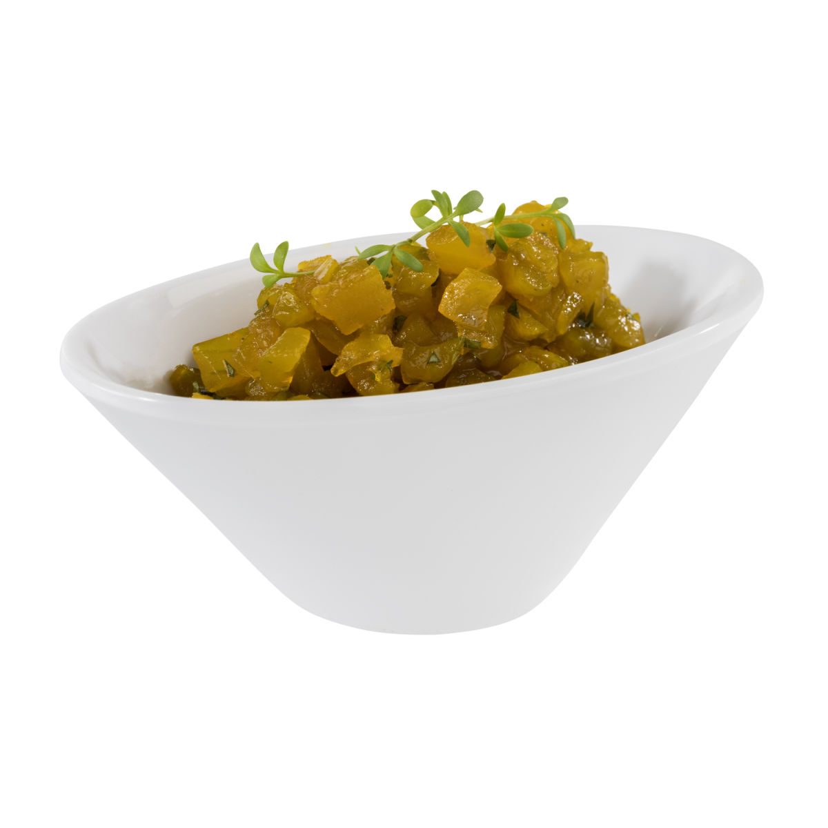 APS Schale MINI, Melamin, schräg 70 ml, 10.5x6x4 cm (LxBxH); weiß; rechteckig; 20 Stück / Pack