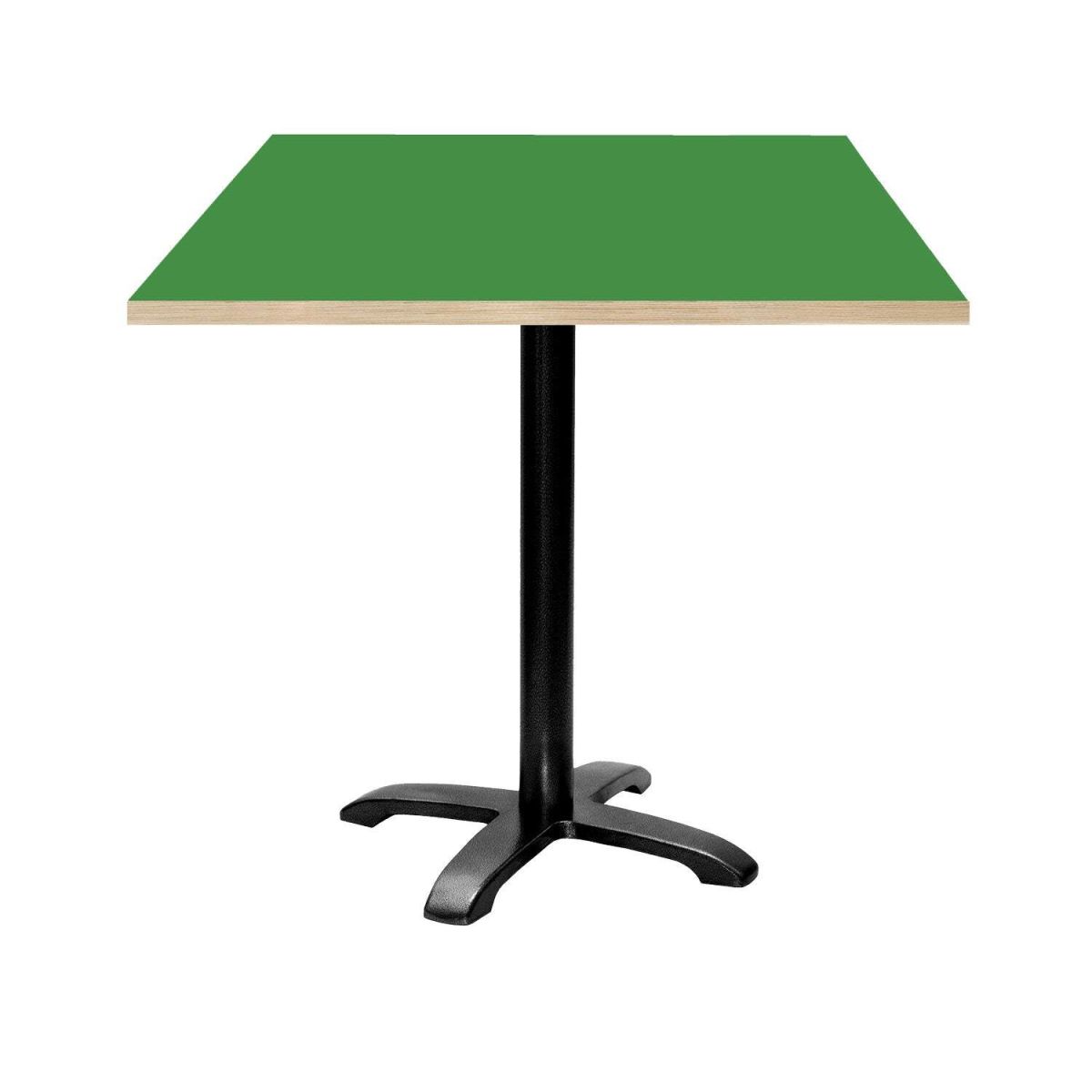 RestooTab Tisch Bazila quadratisch - Dekor Uni 70x70x74 cm (LxBxH); Platte grün, Gestell schwarz; quadratisch