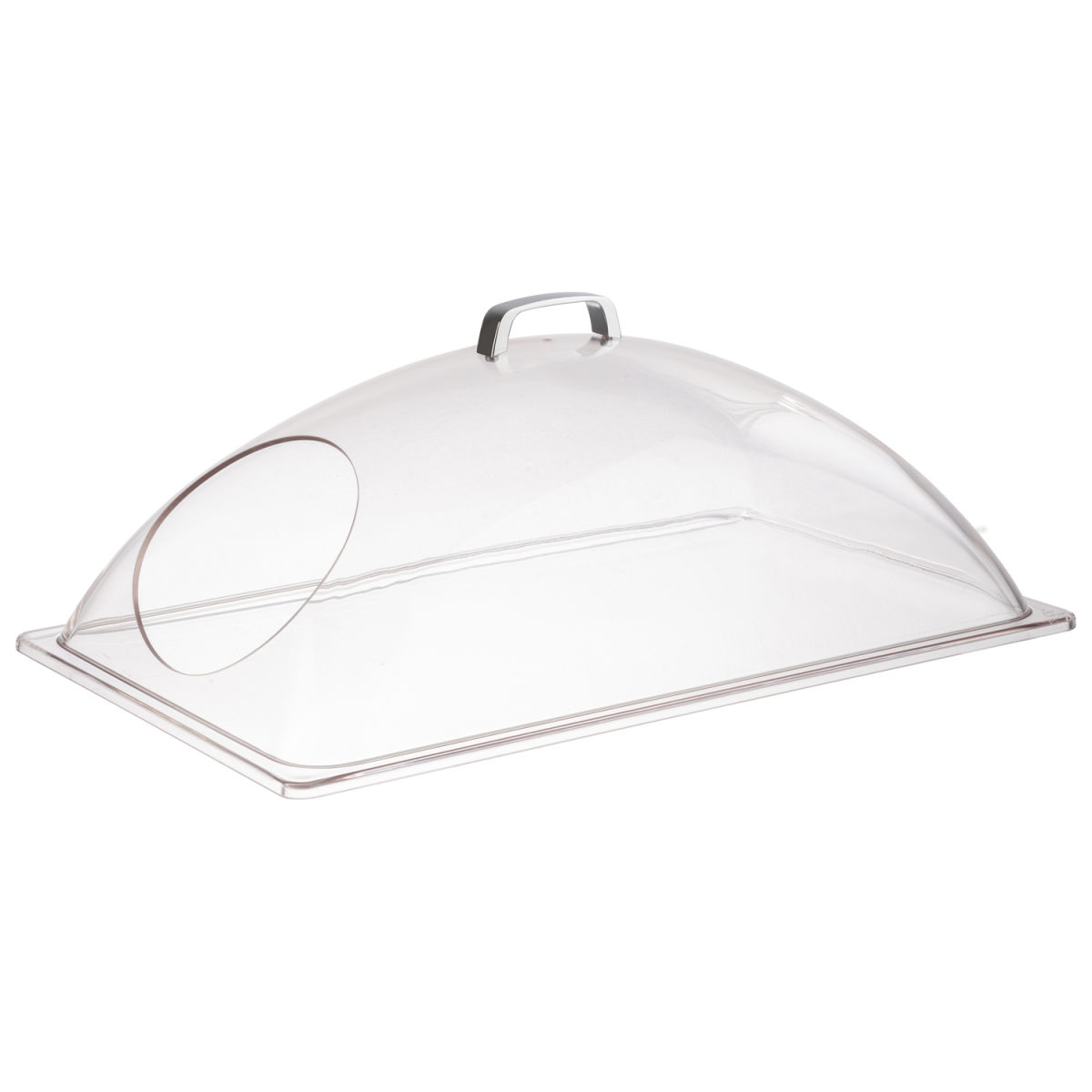 APS GN 1/1 Kuppelhaube, Kunststoff (SAN) 54x33.5x20.5 cm (LxBxH); transparent/edelstahl; rechteckig