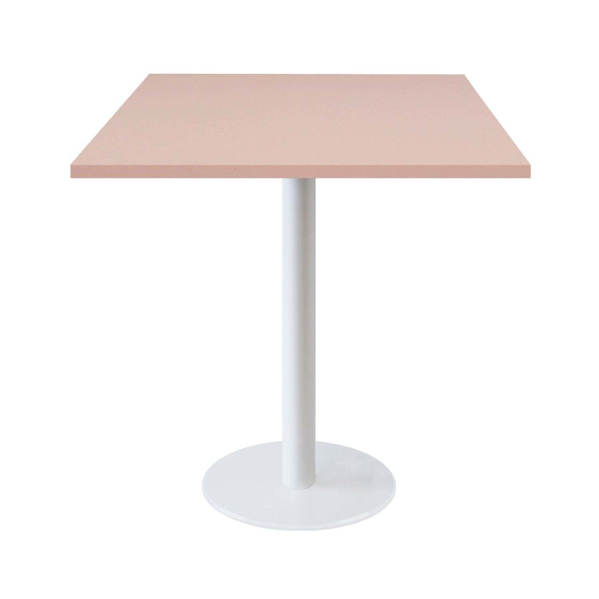 Tavolo Roma quadrato base bianco - laminato tinta unita RestooTab; 70x70x75 cm (LxLxH); rosa antico; quadrata