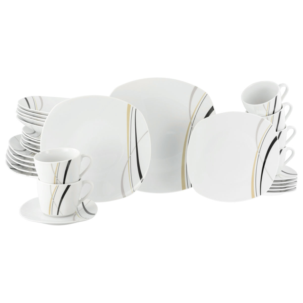 CreaTable Square City Line - Kombiservice 30-tlg weiß