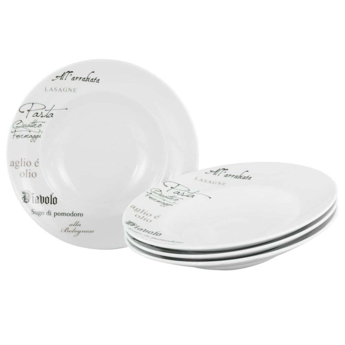 CreaTable Europa GUSTOSO - Pastateller 27 cm 4-tlg 450 ml, 27x5 cm (ØxH); weiß; rund; 4 Stück / Pack