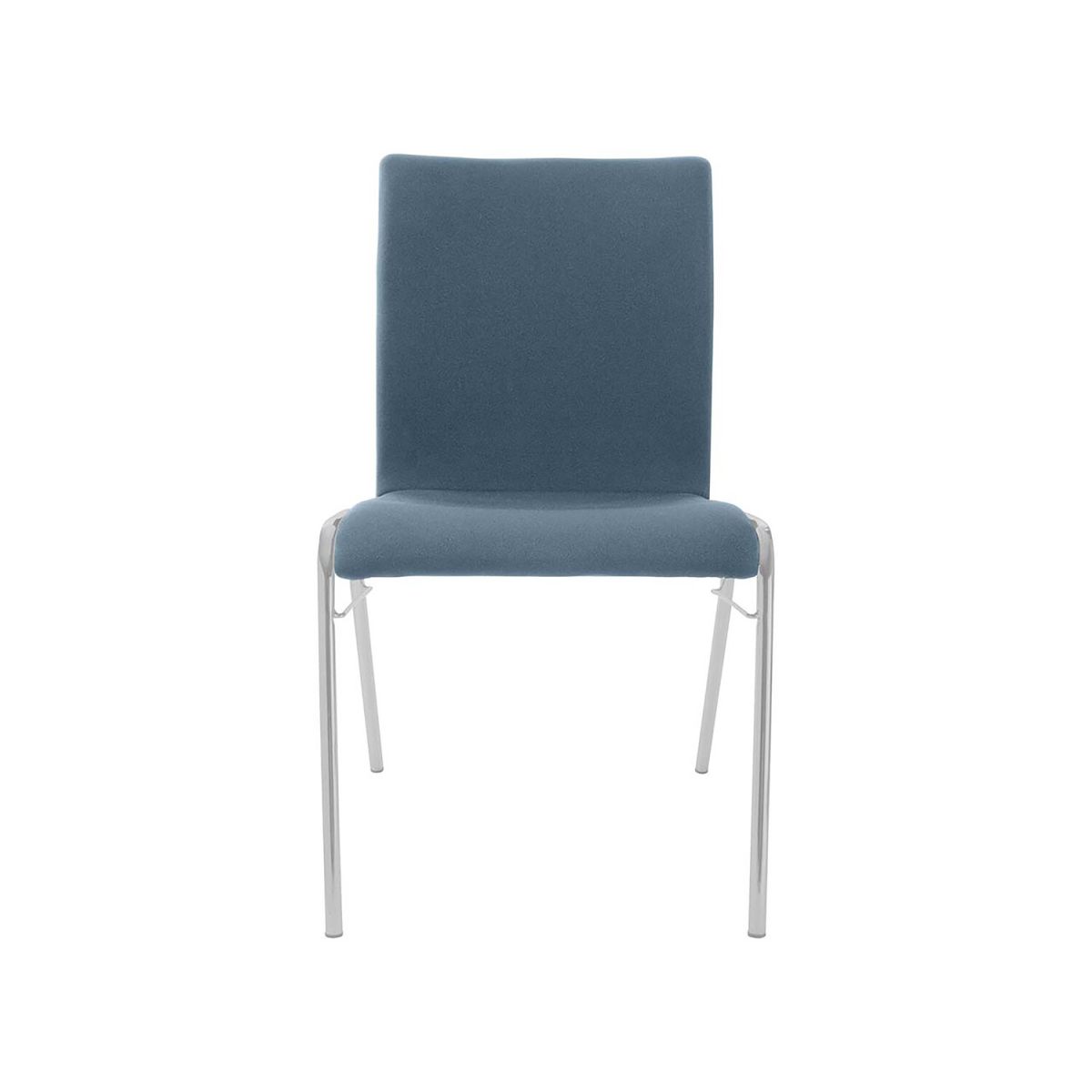 BMV Besucherstuhl 'A45' Buche, Gestell silber, Steg, Vollpolster 50x86x54 cm (BxTxH); Sitz graublau, Gestell silber