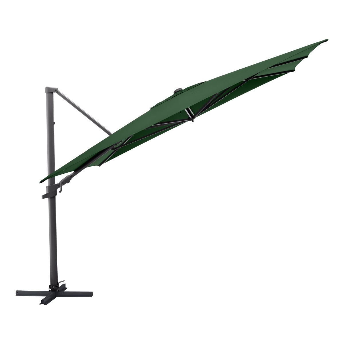 KETTLER Schirm UPF 50+ EASY FLEX , mit PU-Beschichtung 300x300x260 cm (LxBxH); grün; Gestell anthrazit; quadratisch; 3 Stück / Pack