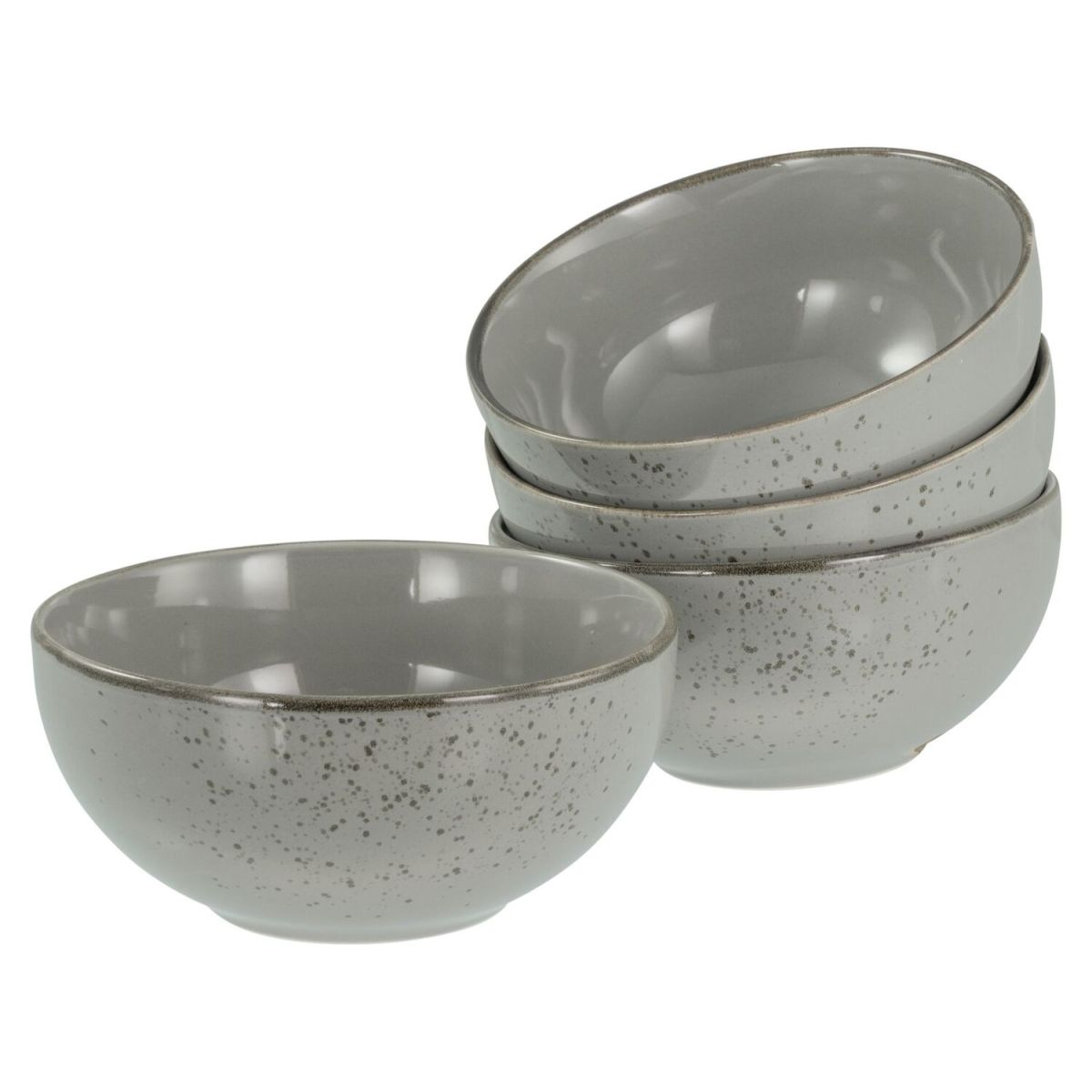 CreaTable Nature Collection - Buddha Bowl 4-tlg 900 ml, 17.5x8.5 cm (ØxH); steingrau; rund; 4 Stück / Pack