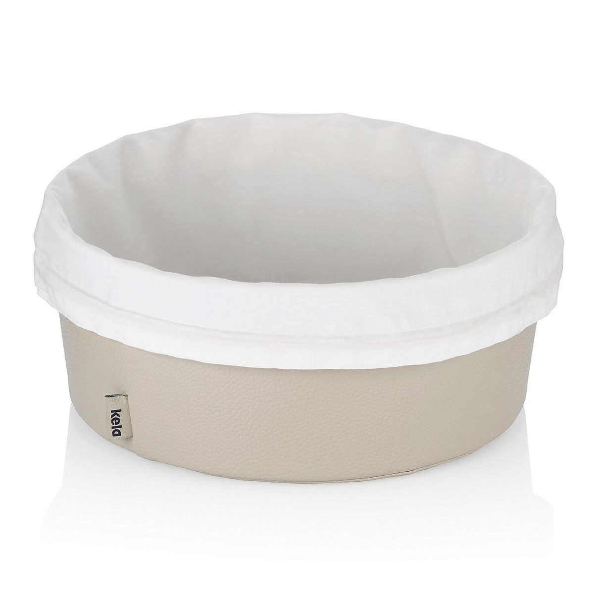 kela Brotkorb Grana PU-Leder 28x11 cm (ØxH); silber; rund