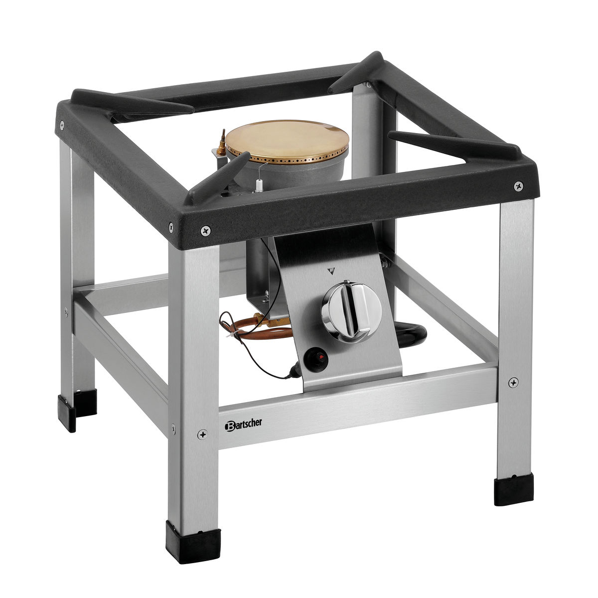 Bartscher Hockerkocher G-1KB 1K680 400x44x385 cm (BxTxH); silber/schwarz