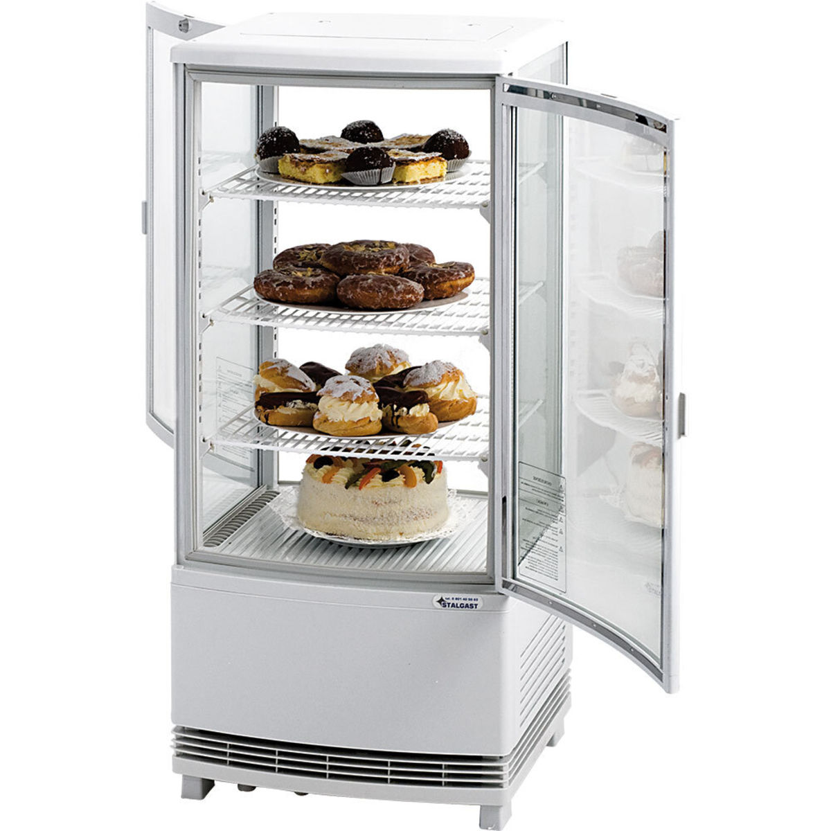 Stalgast Kühlvitrine PAN4T mit zwei Türen 42.9x98x42.5 cm (BxHxT); weiß