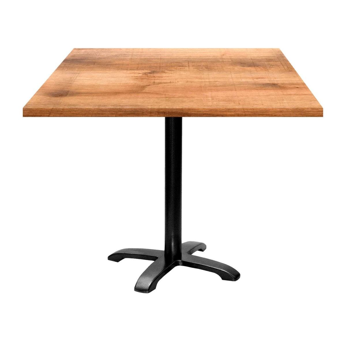 RestooTab Tisch Bazila quadratisch - Dekor Holz 90x90x74 cm (LxBxH); Platte eiche/braun, Gestell schwarz; quadratisch
