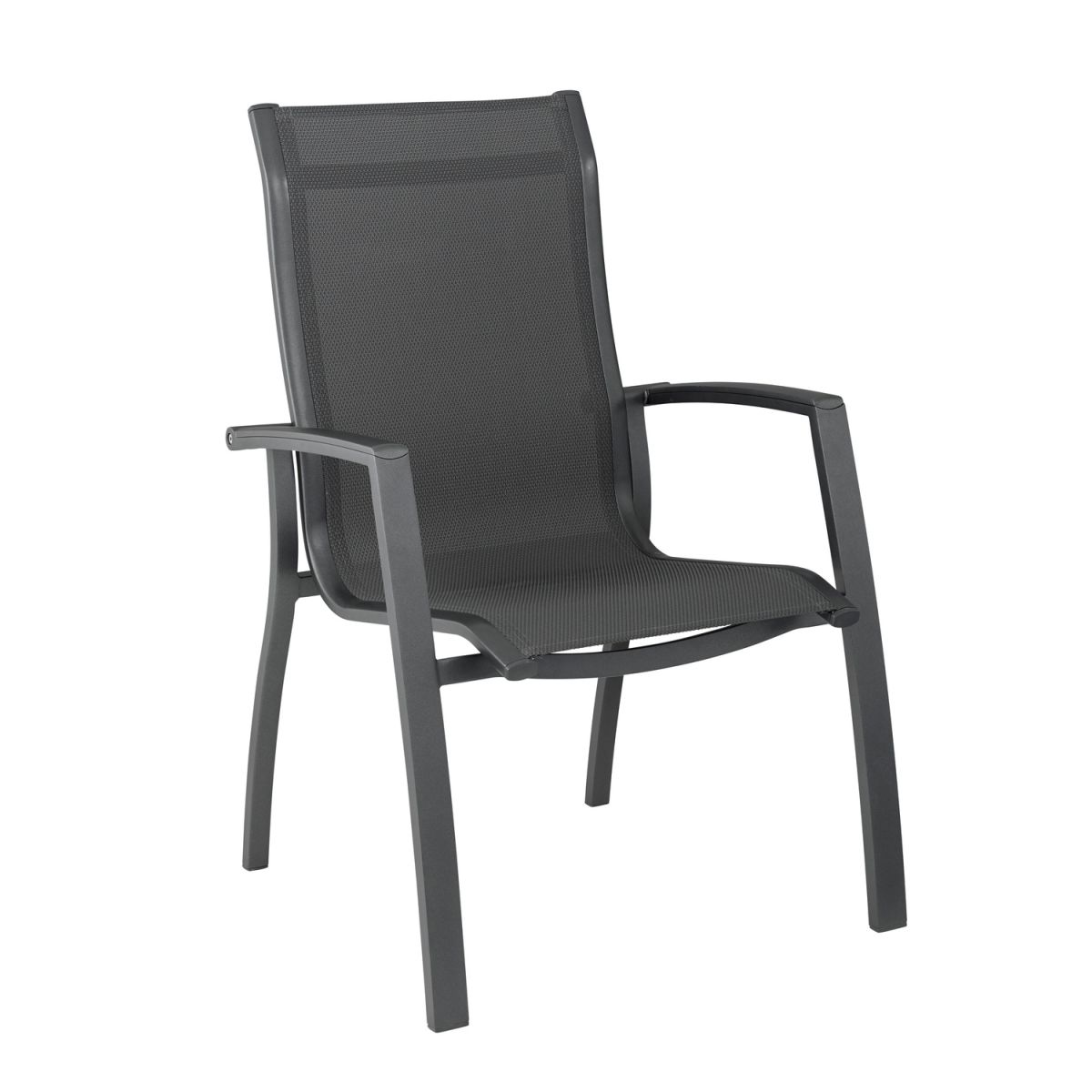 KETTLER Stapelsessel ALTURA Curve; 66x67x100 cm (BxTxH); anthrazit; Gestell anthrazit; 4 Stück / Pack