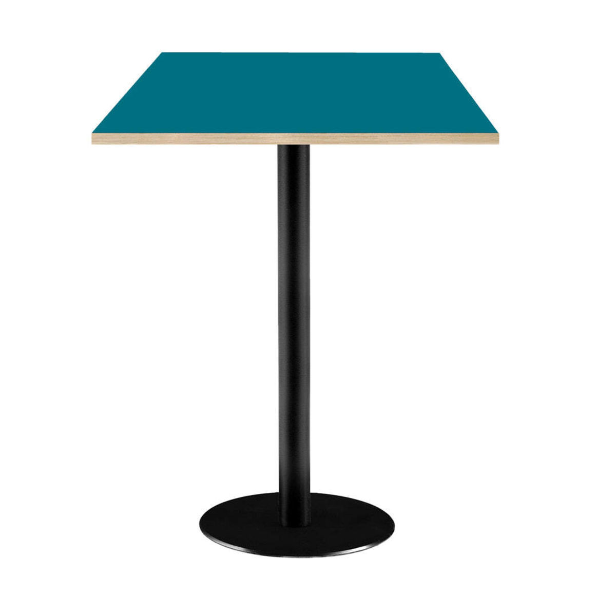 RestooTab Stehtisch Rome quadratisch - Dekor Uni 60x60x113 cm (LxBxH); Platte blau, Gestell schwarz; quadratisch