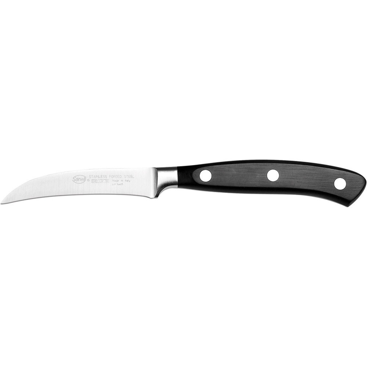 Sanelli Schälmesser, geschmiedet, Ergoforge 18.5 cm (L); silber/schwarz