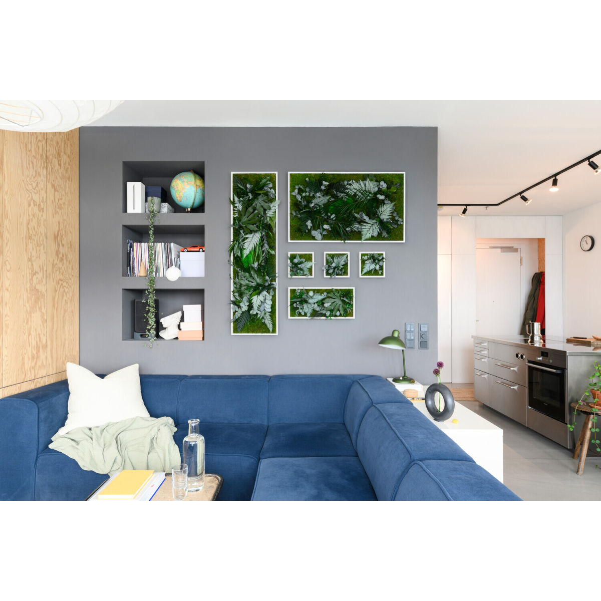 styleGREEN Pflanzenbild im Dschungeldesign 100x60cm Vollholz (weiß) 100x60 cm (LxB); grün