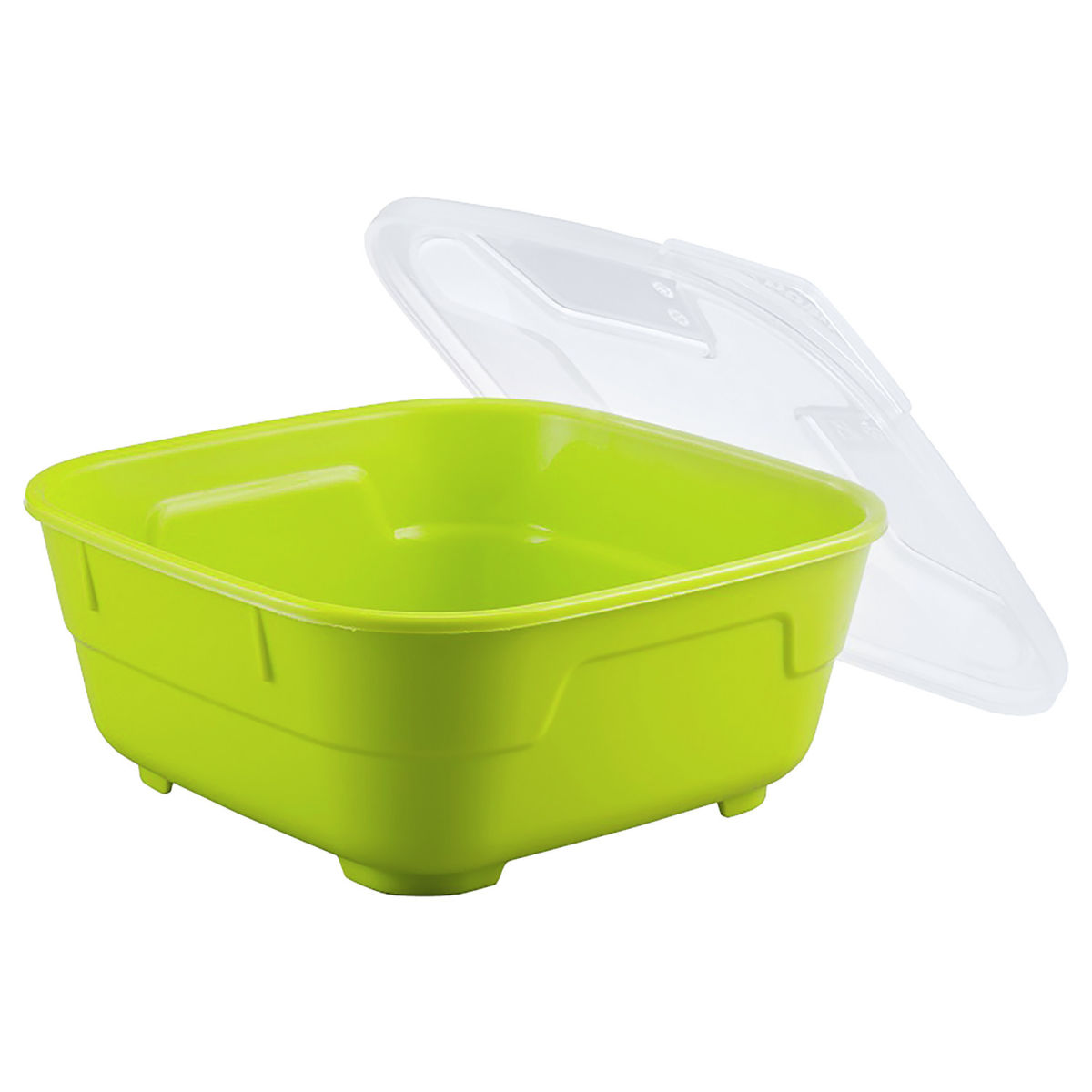 Contenitore take-away riutilizzabile Goodbowl Thermohauser; 1300ml, 18.5x18.5x7.6x7.6 cm (LxLxØxH); verde mela; quadrata; 5 pz. / confezione