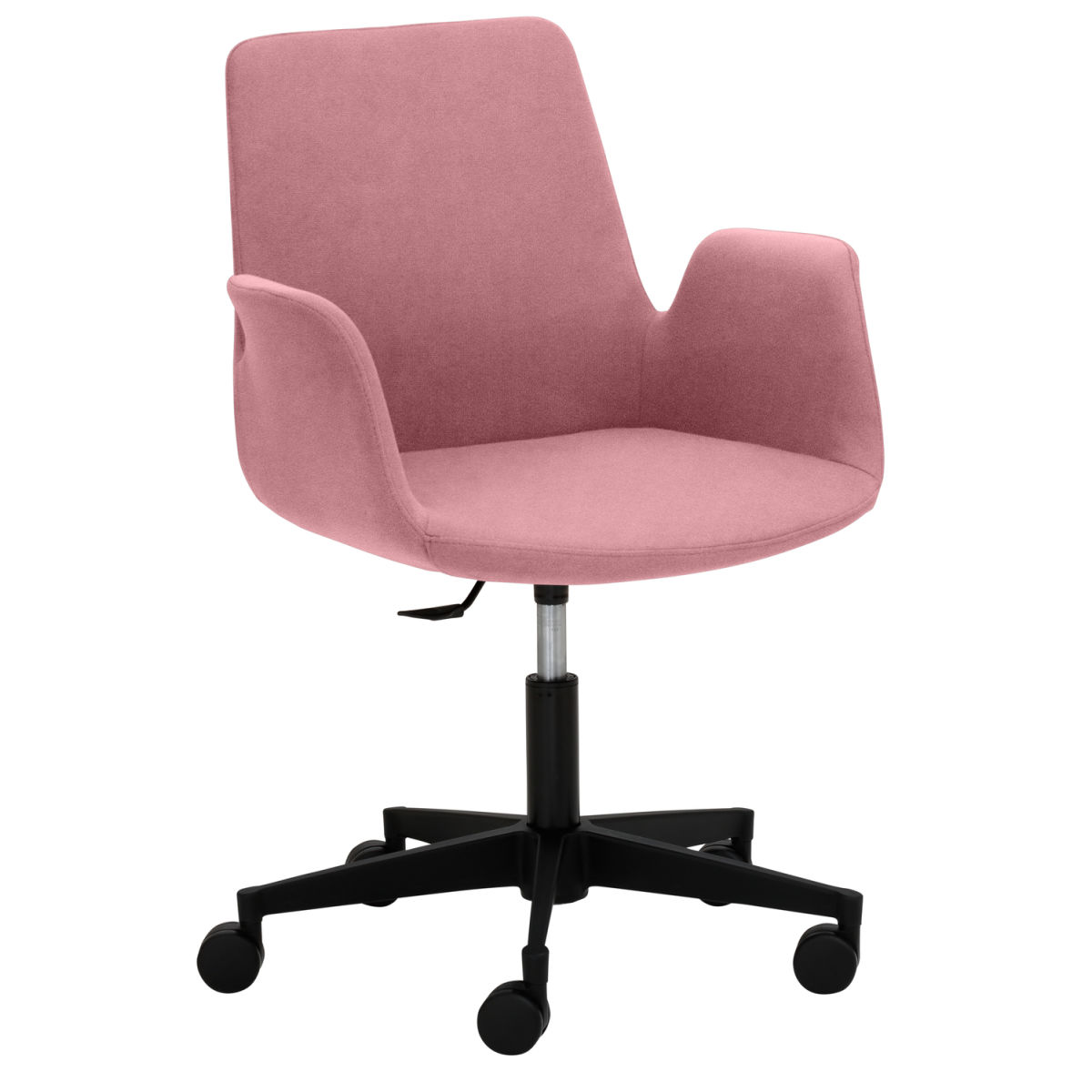 Mayer Sitzmöbel Sessel 2010, Polyester-Stoff, mit Armlehnen, drehbar 65x65x82 cm (BxTxH); Sitz altrosa, Gestell schwarz