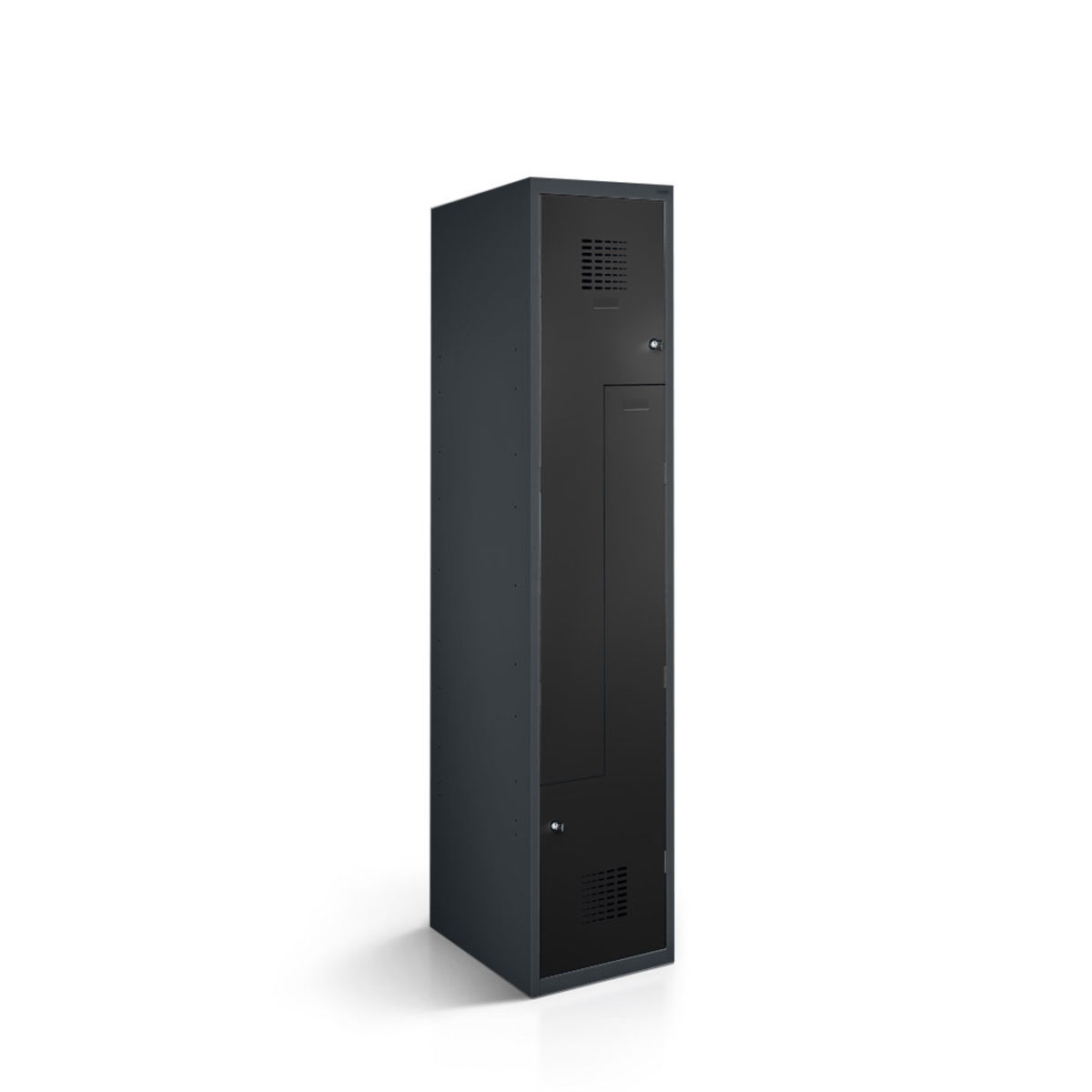 rotstahl Z-Spind 2 Türen mit anthrazitgrauem Korpus 40x50x180 cm (BxTxH); schwarz
