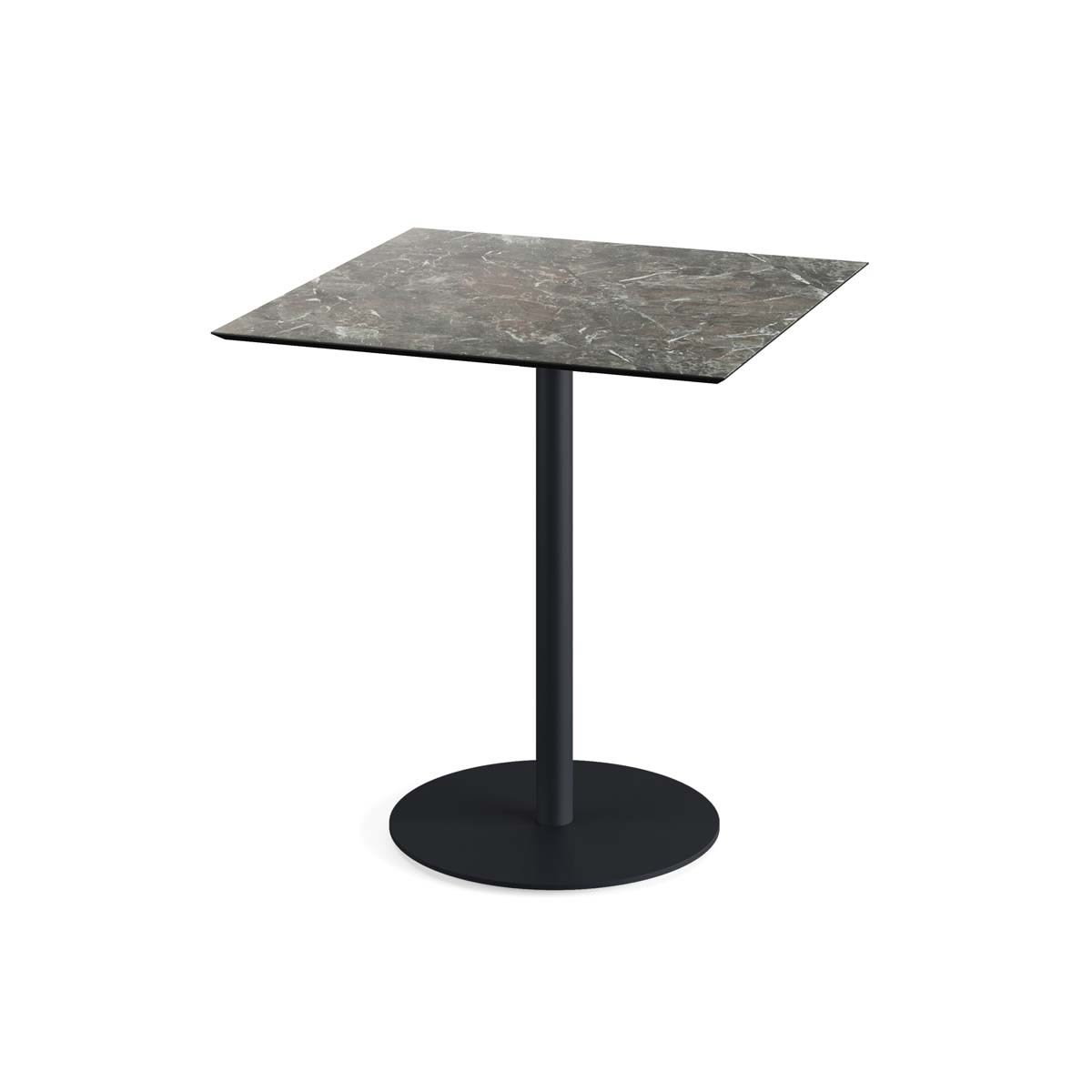 Feros Terrassentisch Urban Schwarz Gestell + HPL quadratisch 70x70x73.2 cm (LxBxH); mehrfarbig; quadratisch