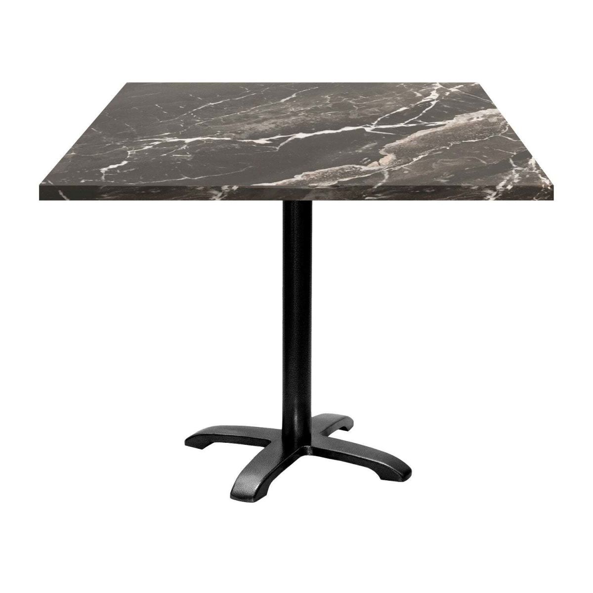 RestooTab Tisch Bazila quadratisch - Dekor Stein 90x90x74 cm (LxBxH); Platte schwarz, Gestell schwarz; quadratisch