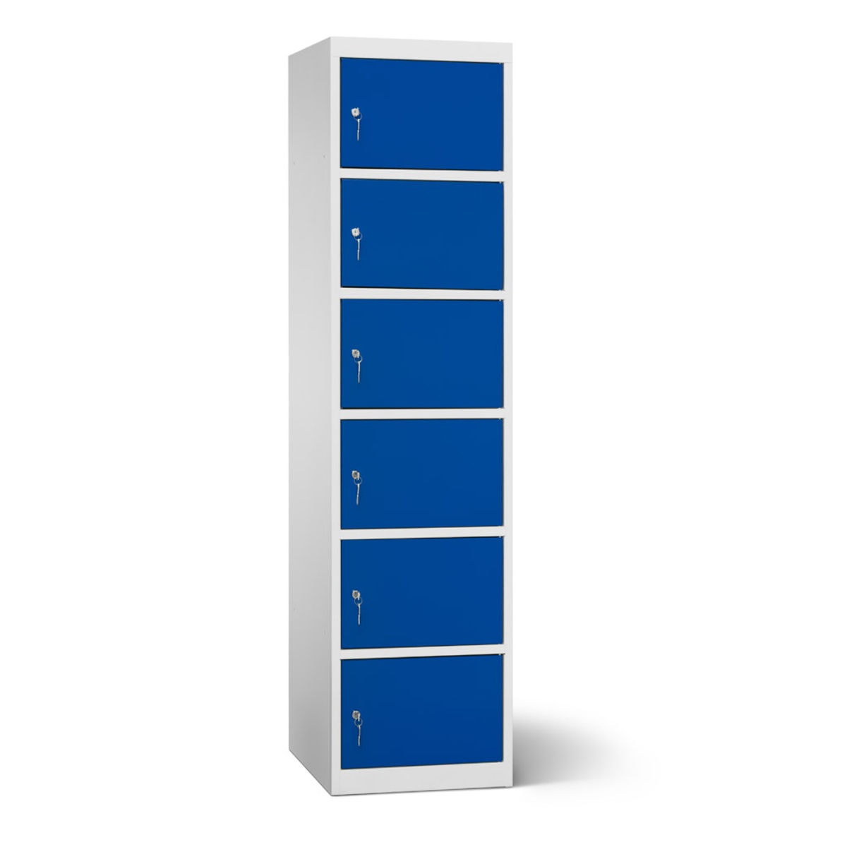 rotstahl Akku-Ladeschrank 6 Fächer mit lichtgrauem Korpus 45x180 cm (BxH); dunkelblau