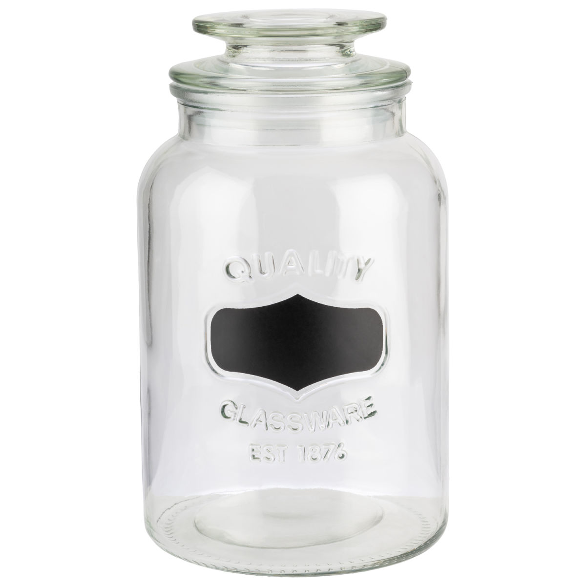 APS Vorratsglas NOTE, mit Beschriftungsfeld; 1500 ml, 12x12x21 cm (LxBxH); transparent