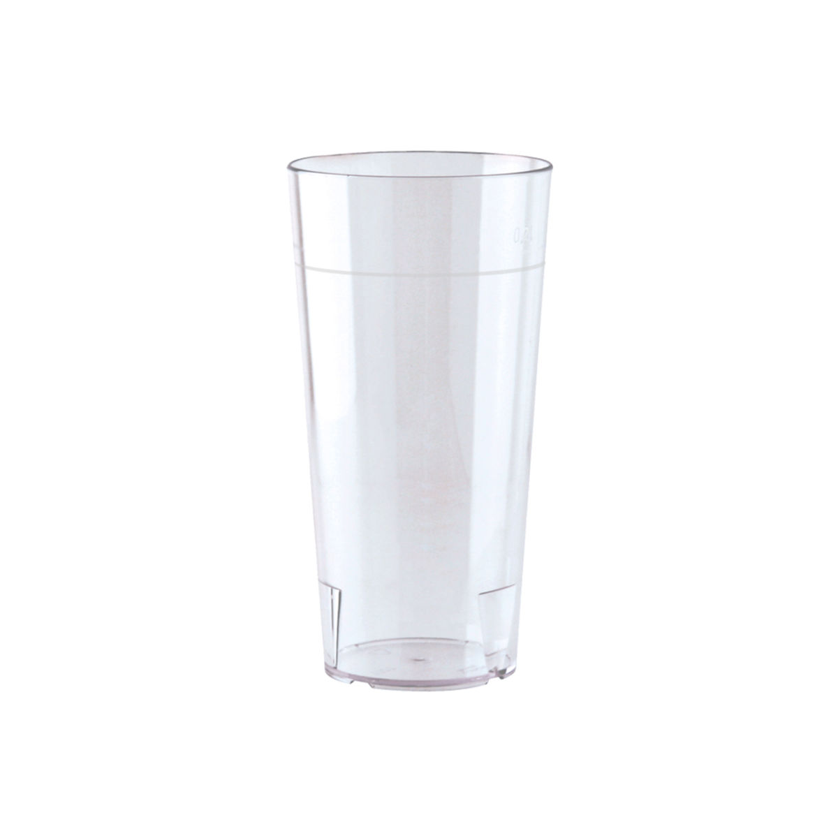 WACA Trinkbecher SAN Kunststoff 200 ml, 6.5x11.4 cm (ØxH); transparent; 0.2 l Eichstrich, 50 Stück / Pack