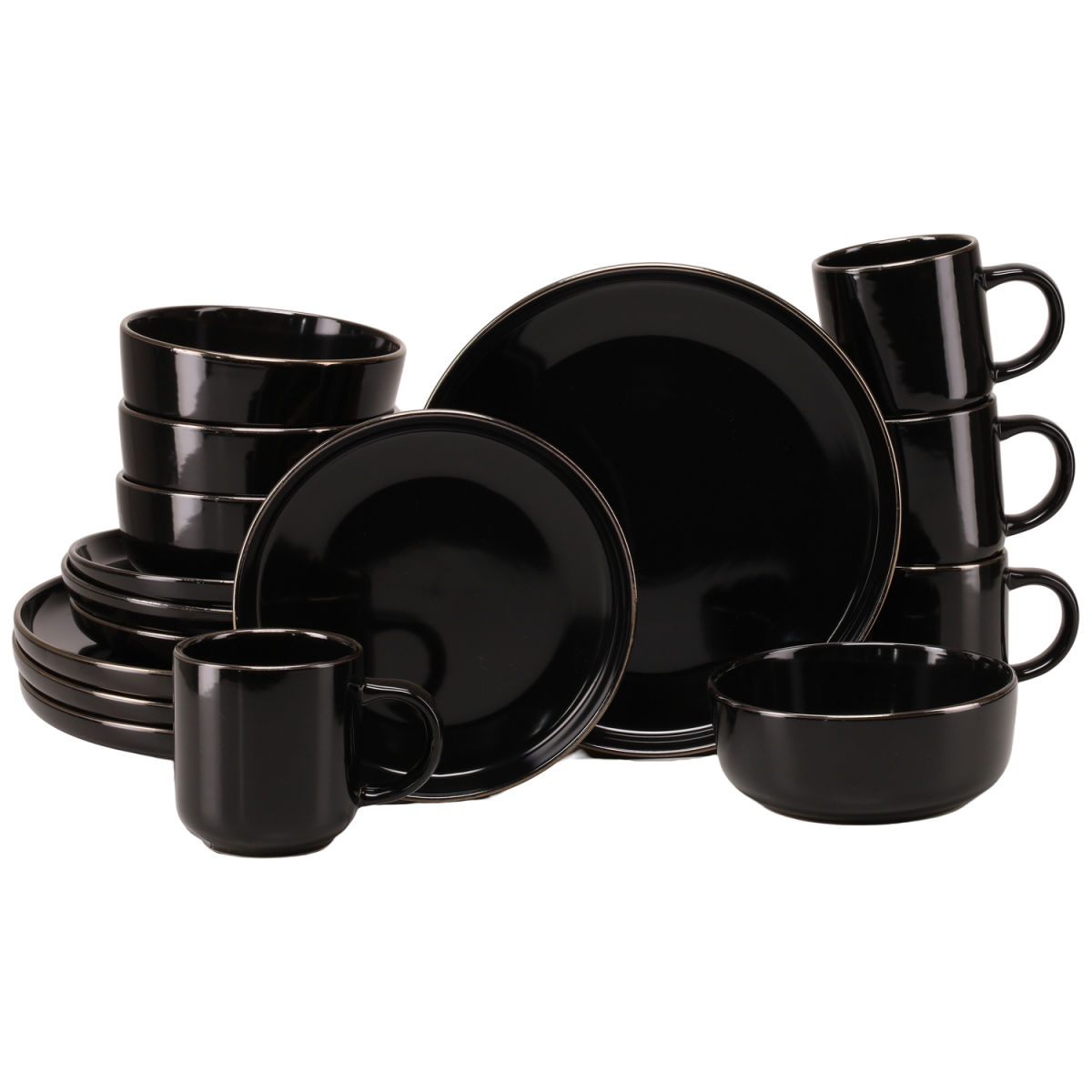 Nordic Festive - Servizio combinato 16 pezzi CreaTable; nero