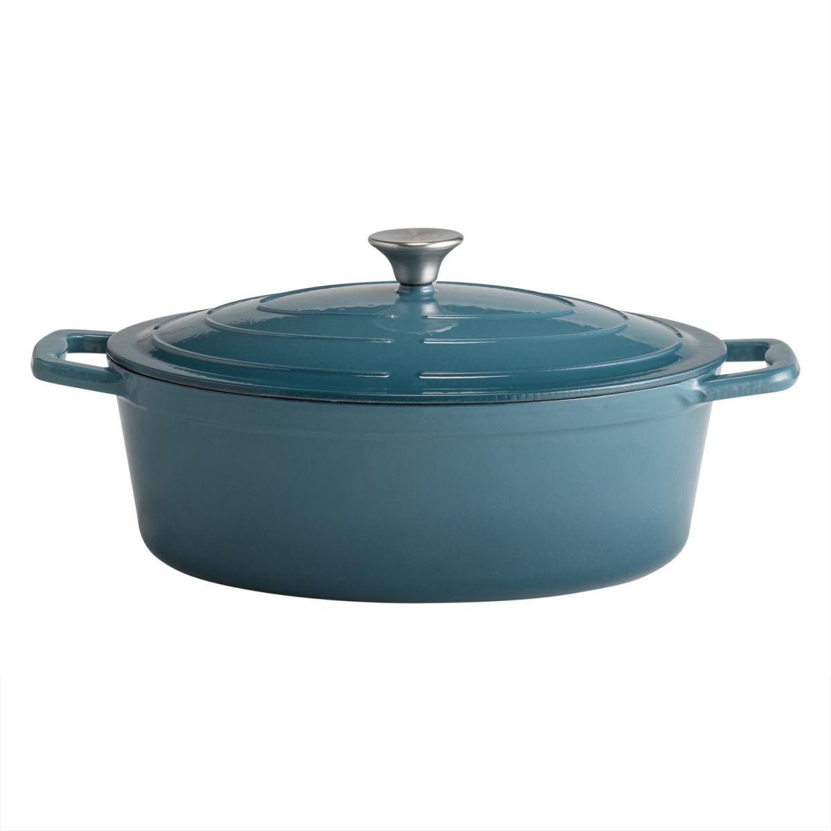 APS Bräter mit Deckel 5 STARS, Gusseisen; 5000 ml, 33x25x11 cm (LxBxH); türkis
