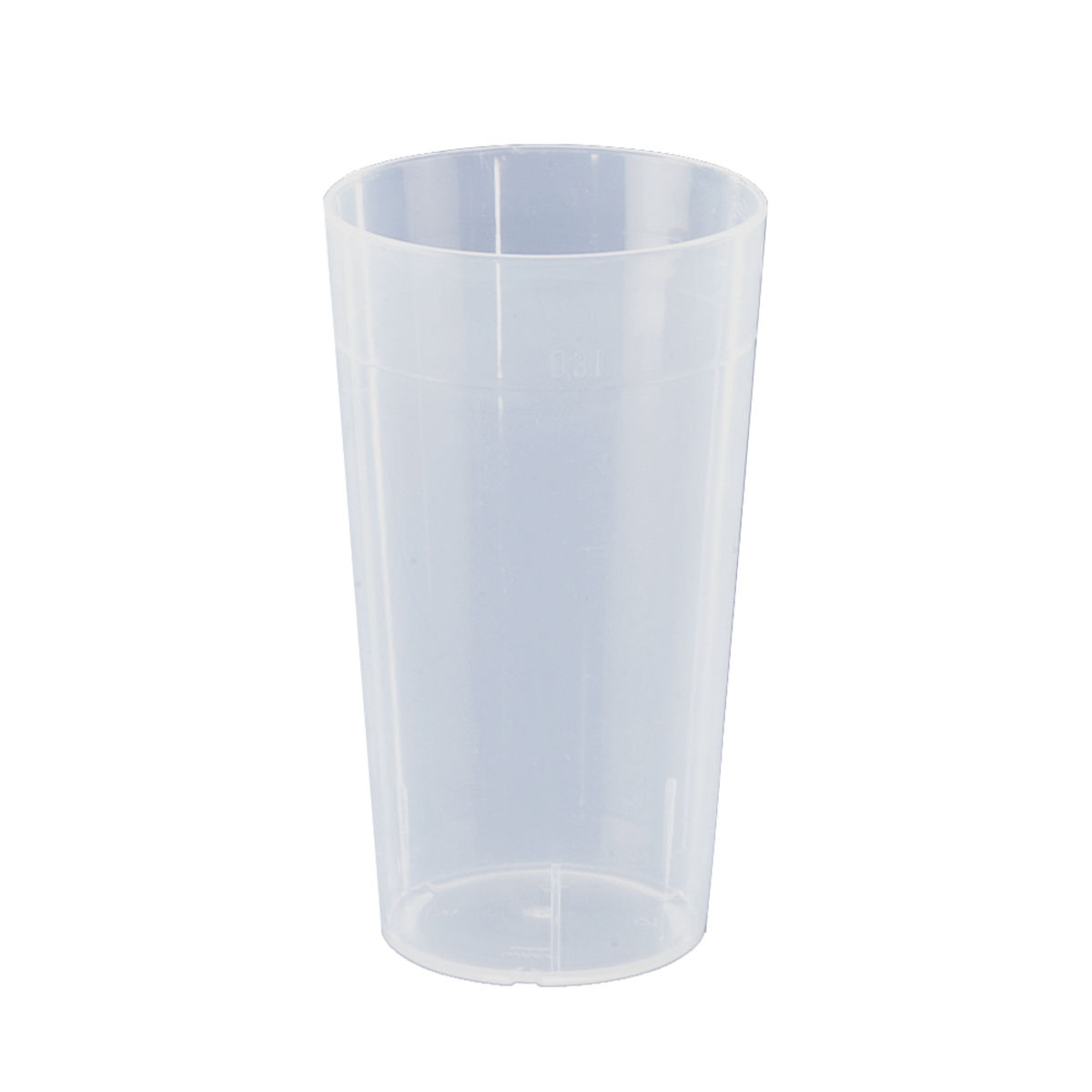 WACA Trinkbecher Polypropylen 300 ml, 7x13 cm (ØxH); transparent; 0.3 l Eichstrich, 50 Stück / Pack
