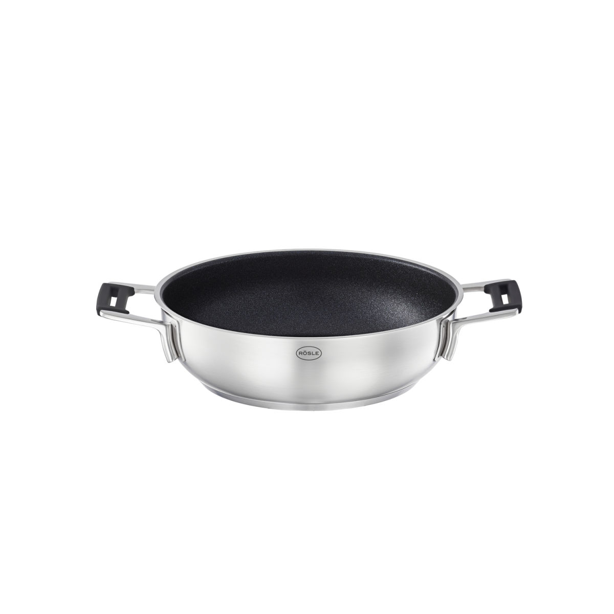 RÖSLE Servierpfanne Silence Pro, ProResist 0.023 l, 35x25.5x13.5 cm (LxBxH); silber/schwarz; rund