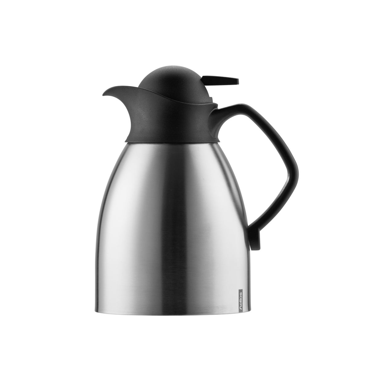 helios Edelstahl-Isolierkanne mit Drucktaste 1 l, 13.6x21.12 cm (ØxH); silber/schwarz