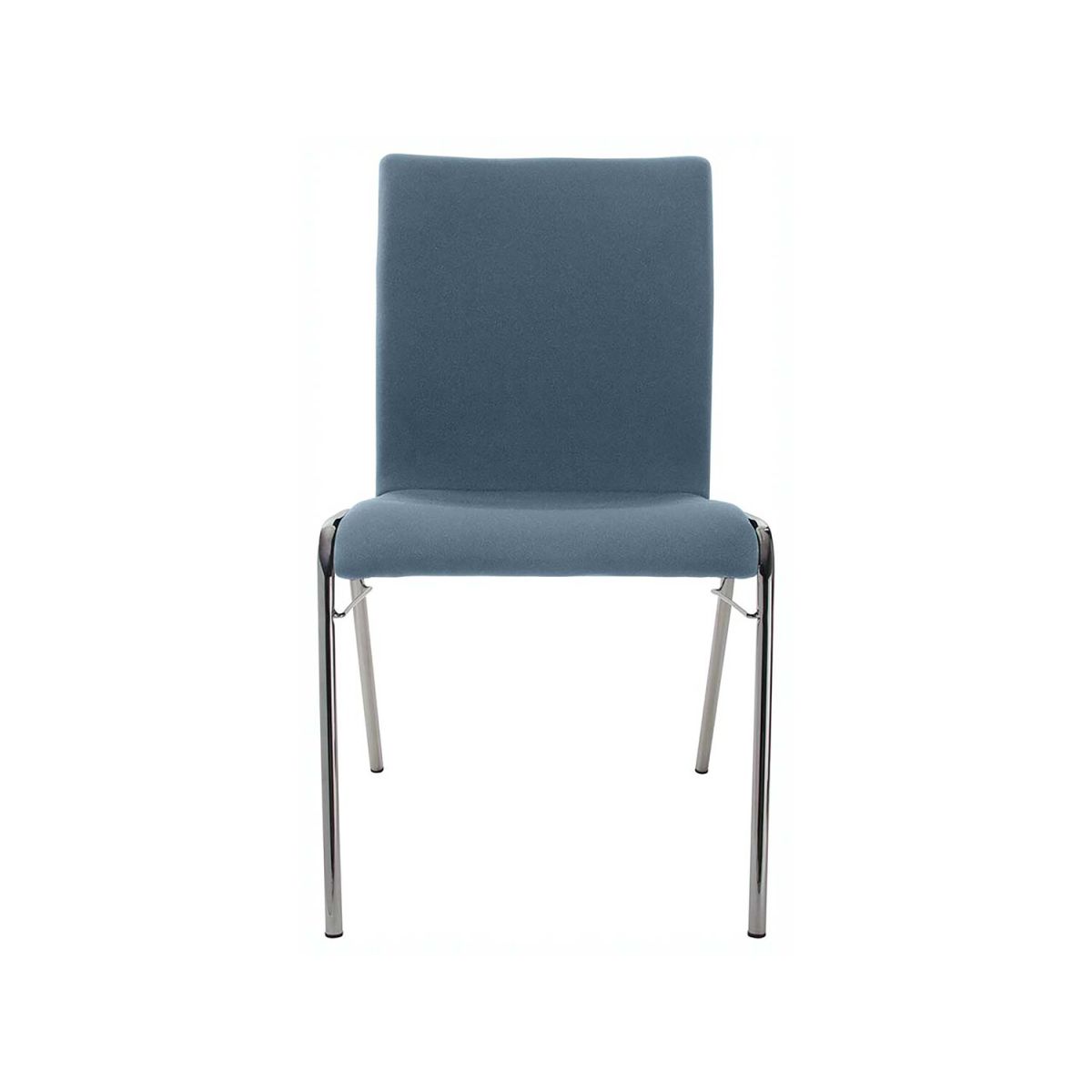 BMV Besucherstuhl 'A45' Buche, Gestell verchromt, Steg, Vollpolster 50x86x54 cm (BxTxH); Sitz graublau, Gestell silber