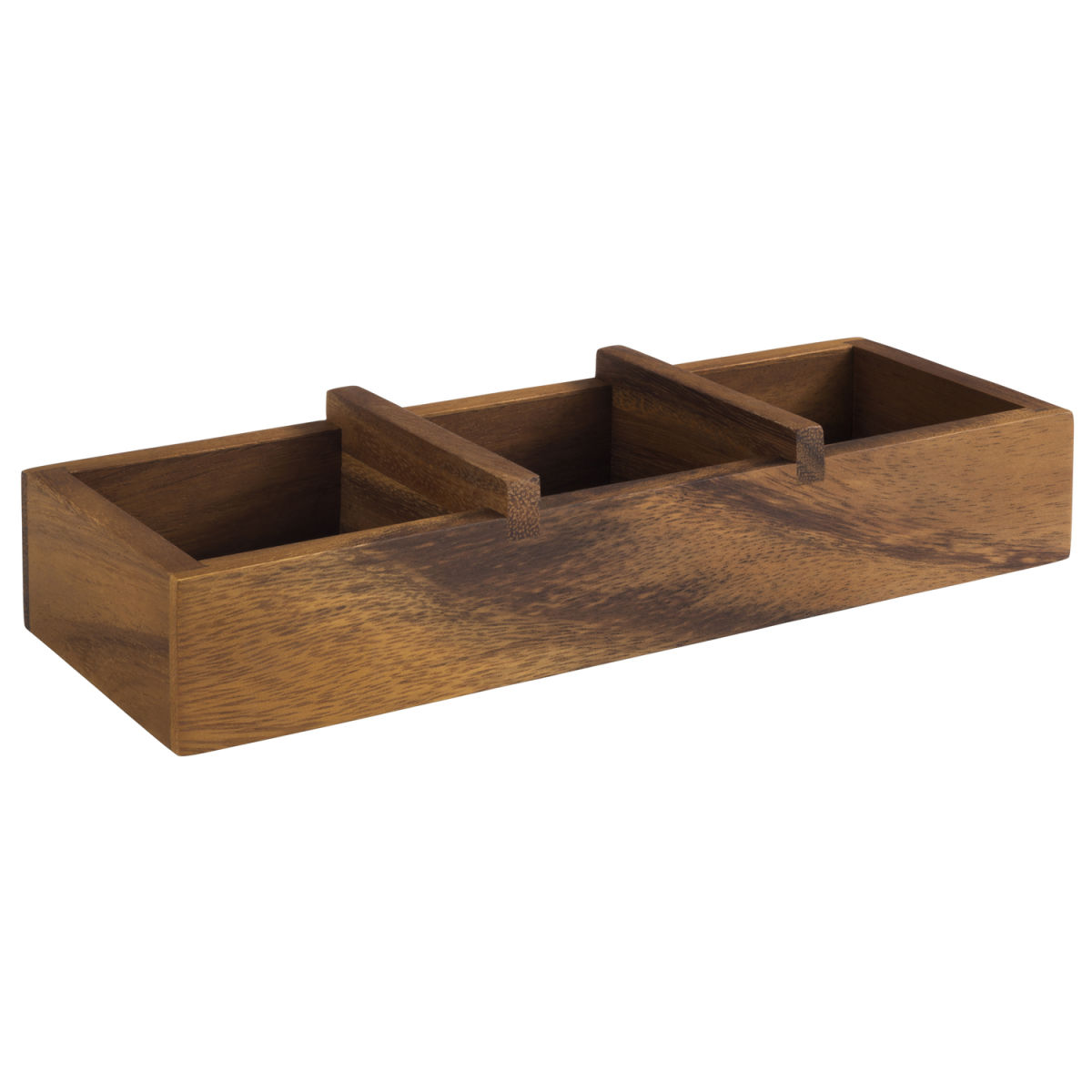 APS Holzbox TABLE, Akazienholz, 3 geteilt 23.5x8.5x4.5 cm (LxBxH); braun; rechteckig