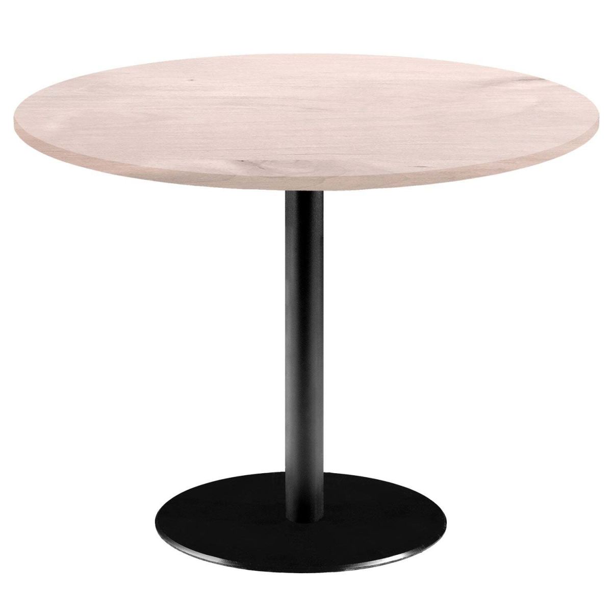 RestooTab Tisch Rome XL rund - Dekor Holz 75x120 cm (HxØ); Platte birke/hellgrau, Gestell schwarz; rund