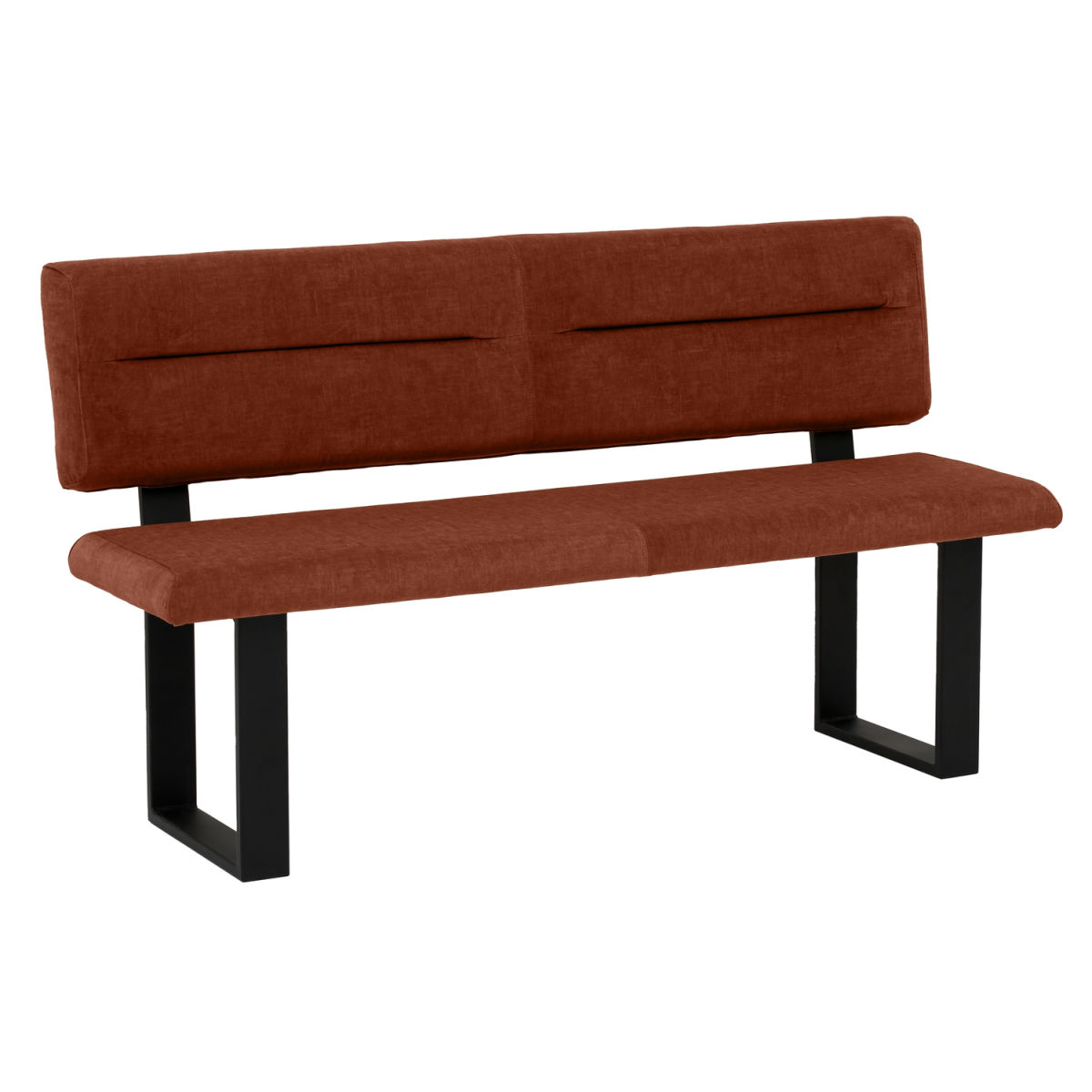 Mayer Sitzmöbel Sitzbank 4133 160x60x91 cm (BxTxH); Sitz rostbraun, Gestell schwarz