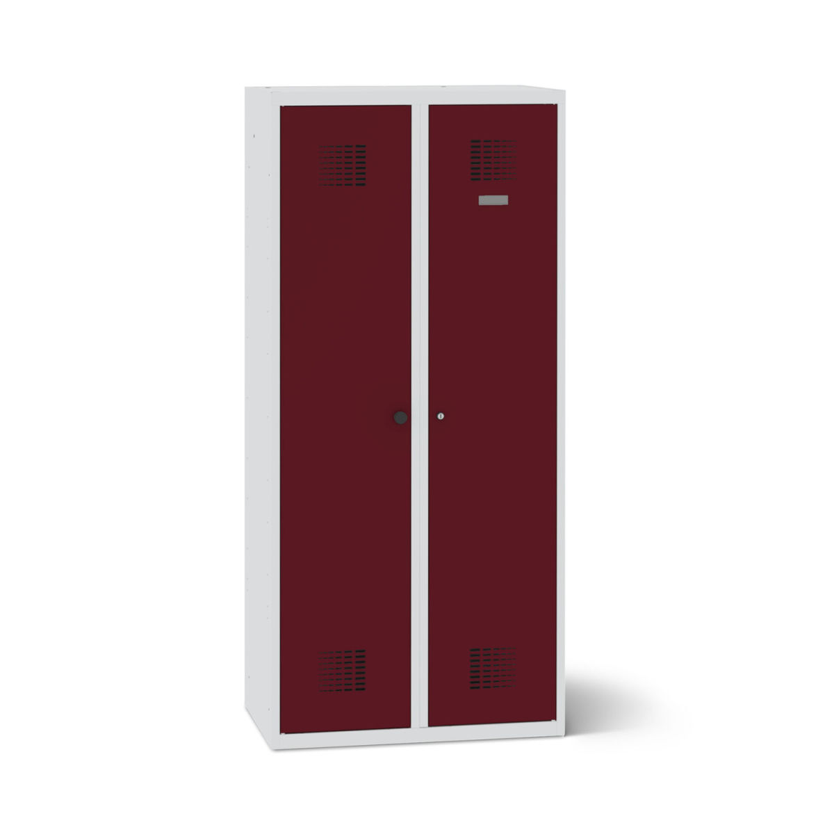 rotstahl Doppelspind mit lichtgrauem Korpus 60x50x180 cm (BxTxH); bordeaux