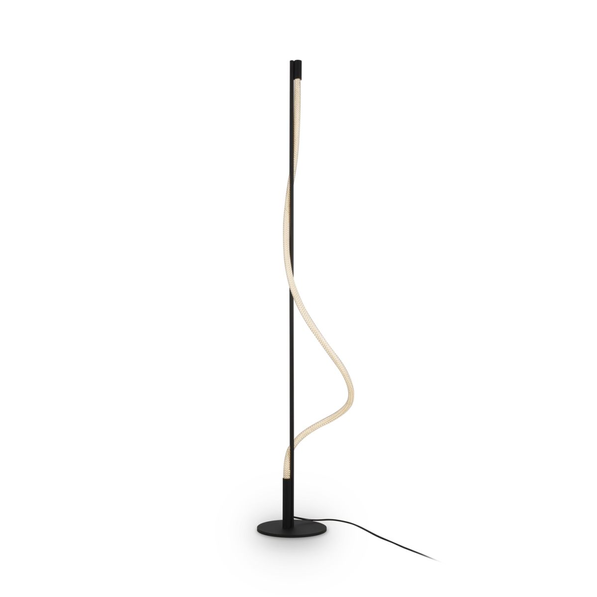 Maytoni Stehleuchte Tau Schwarz, aus Aluminium, LED, 450lm, 3000K 22x22x150x22 cm (LxBxHxØ); schwarz; Gestell schwarz