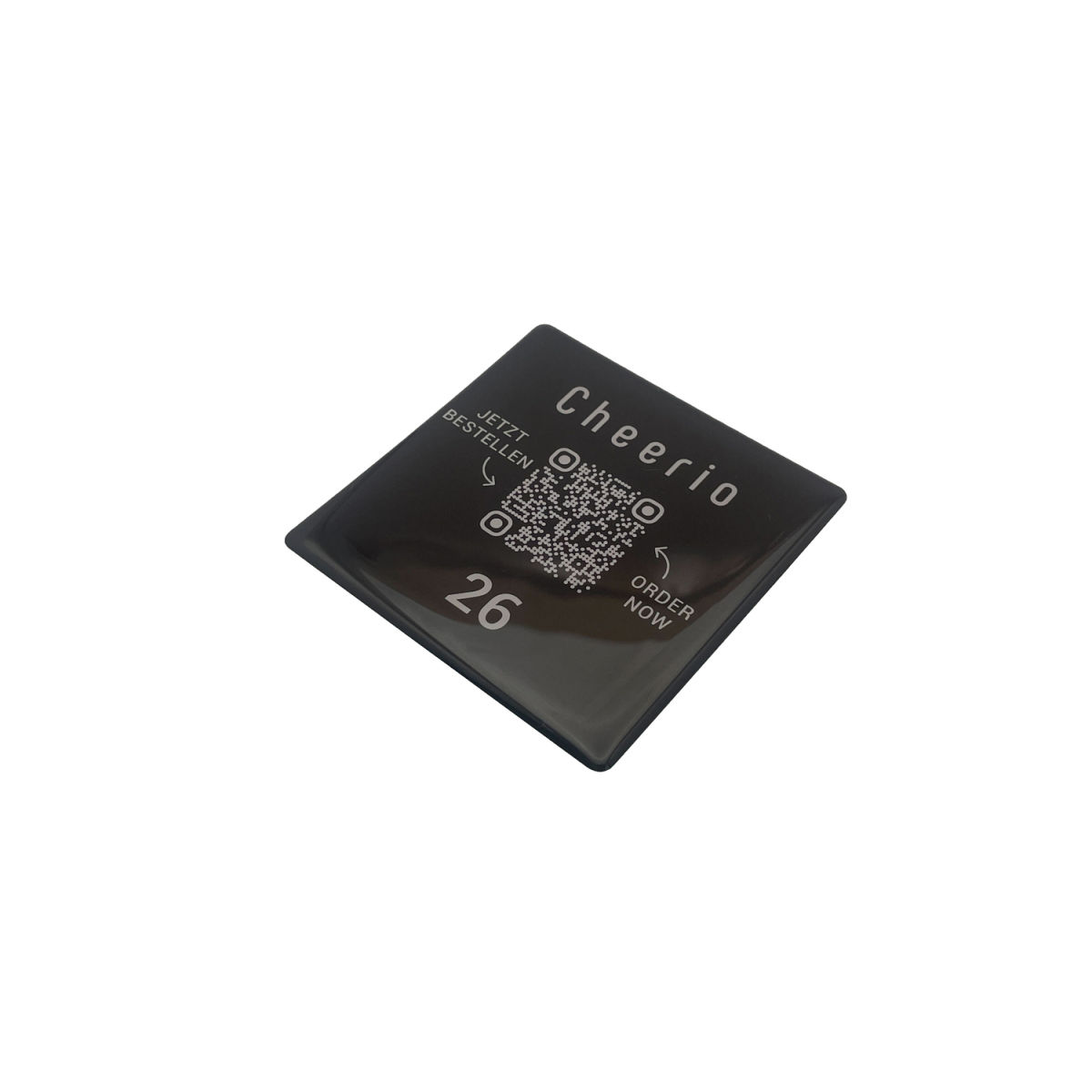 PRODUCTMATE Tischaufleger beidseitig quadratisch glänzend mit QR-Code 7.5x7.5 cm (BxH); mehrfarbig; 25 Stück / Pack