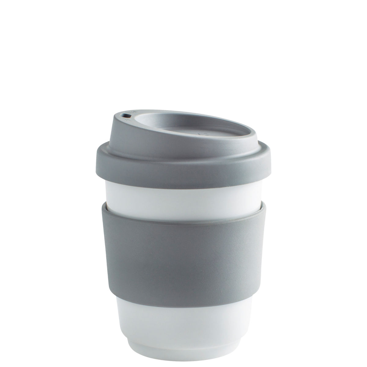 Kahla Becher + Trinkdeckel + Banderole fillit 270 ml, 8x9.5 cm (ØxH); hellgrau; rund