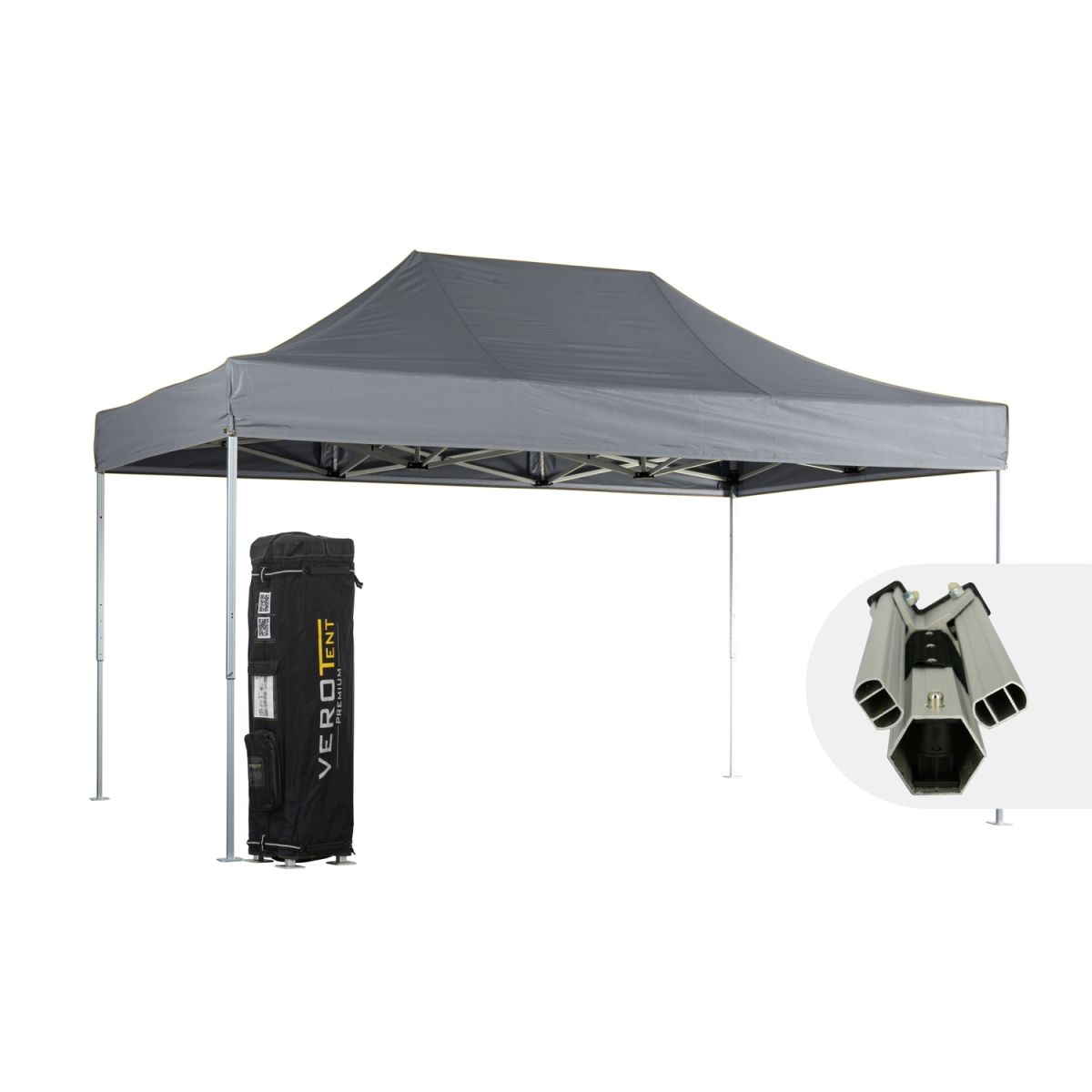 VeroTENT VeroTENT Faltpavillon 3x4,5m Luxea mit Dach 300x450x330 cm (LxBxH); grau