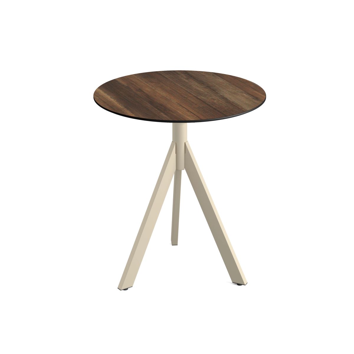 Feros Infinity Tripod Terrassentisch frame + HPL Ø70 cm 74x70 cm (HxØ); sand/hellbraun; rund