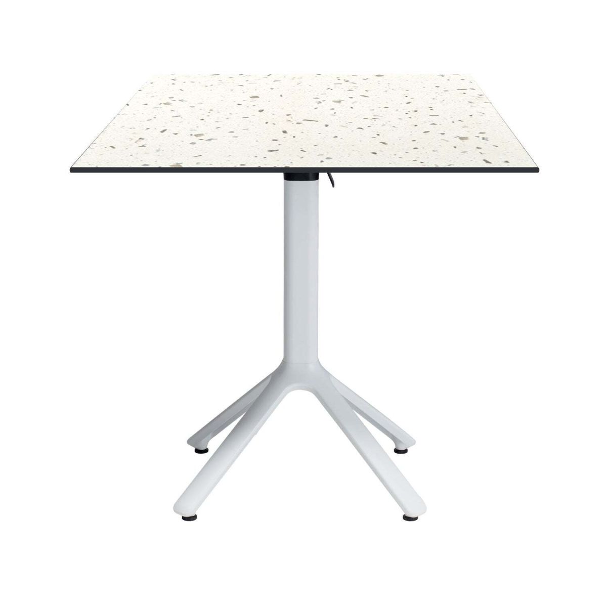 Tavolo pieghevole Nemo bianco da esterno 70x70 RestooTab; 70x70x74 cm (LxLxH); Piano tavolo bianco/multicolore/terazzo, struttura bianco; quadrata